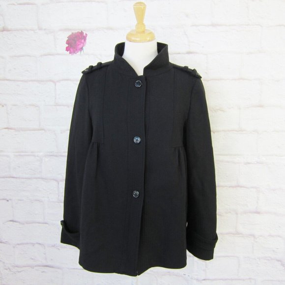 ZARA WOMAN Black Wool blend Peplum Jacket, Size Small - Picture 1 of 5